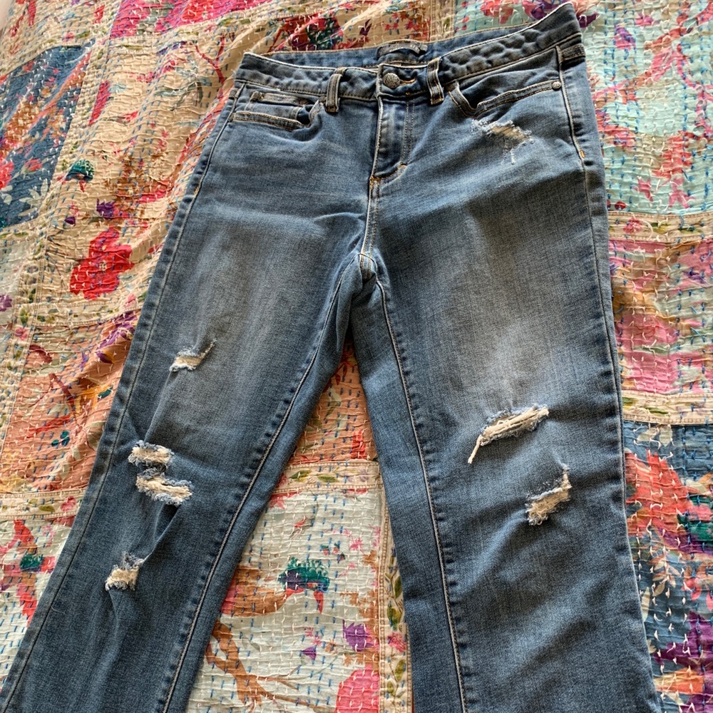 PRANA jeans cropped distressed jeans NEW